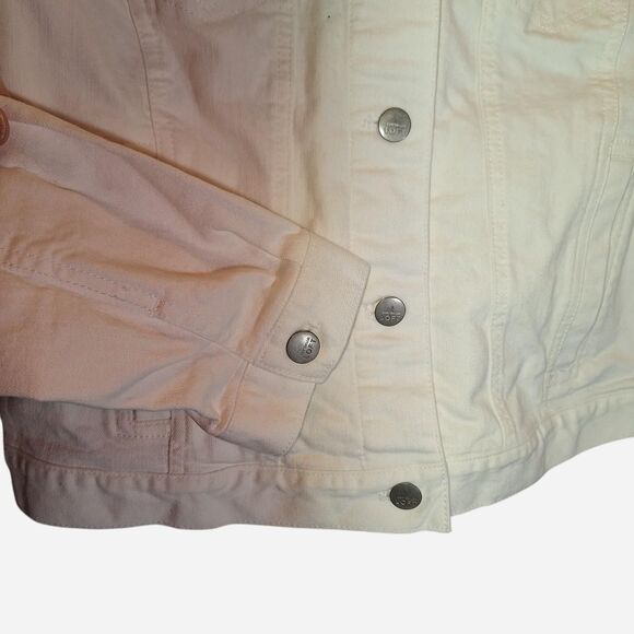 LOFT White Denim Jacket – Classic Stretch Jean Jacket - Picture 2 of 5